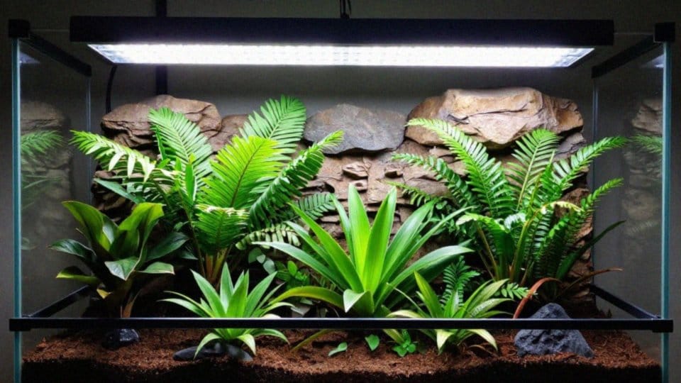 Jakie lampy wspierają wzrost roślin w terrarium?