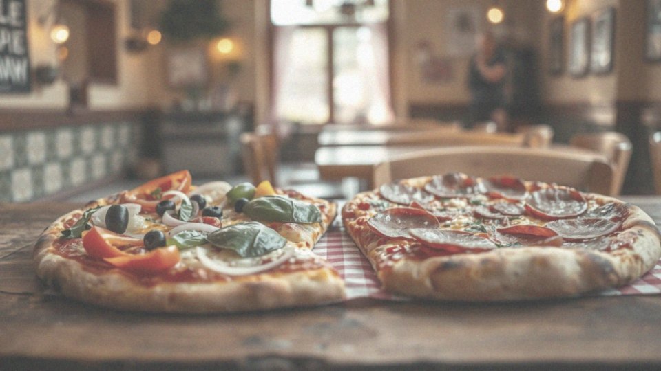Jakie są różnice w kaloryczności pomiędzy pizzą wegetariańską a pizzą z dodatkami mięsnymi?