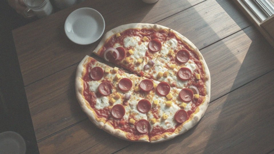 Jakie dodatki mają wpływ na kaloryczność pizzy o średnicy 32 cm?