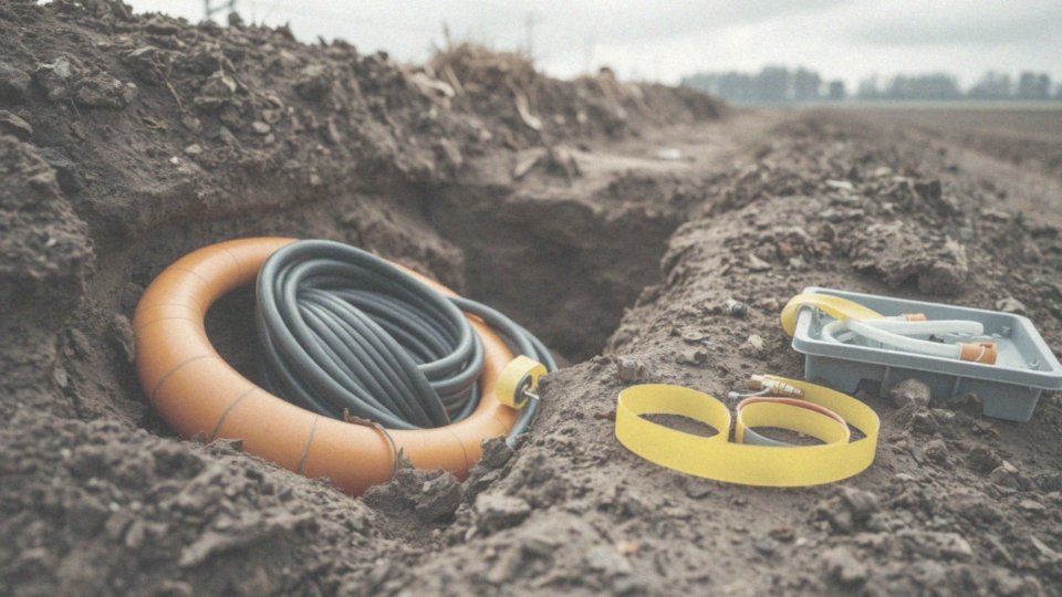 Jakie dodatkowe elementy mogą być potrzebne do instalacji kabli ziemnych?